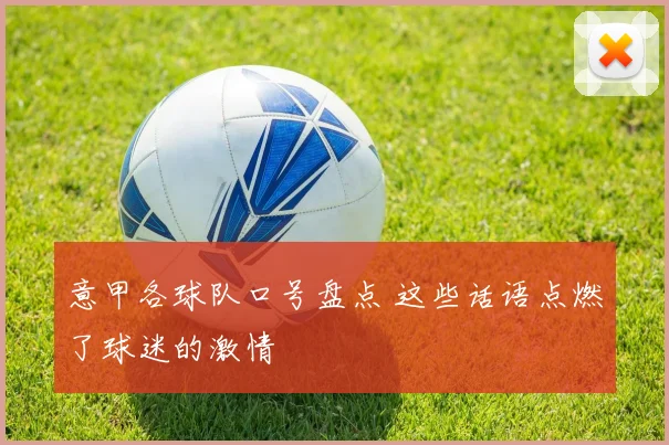 意甲各球队口号盘点 这些话语点燃了球迷的激情